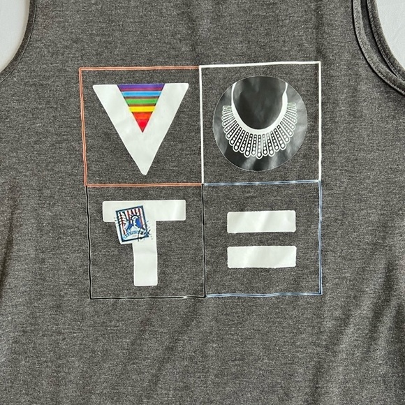 Vote Women’s Tee Shirt XL Tank Top Vote Shirt  Pride Equality Ruth - Picture 2 of 3